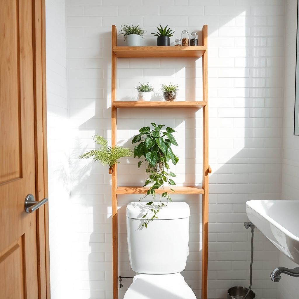 toilet plant ladder display