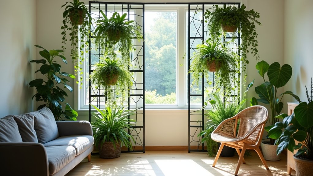 trailing plants on dividers