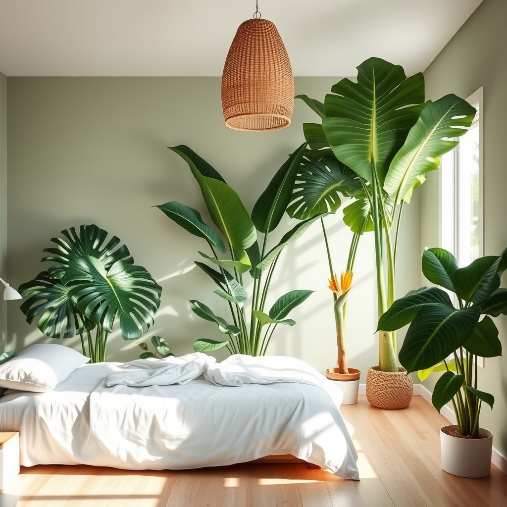 tropical plant sleep sanctuary