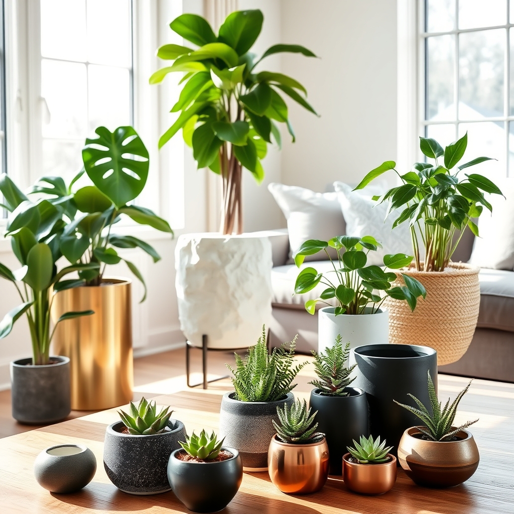 varied plant container styles