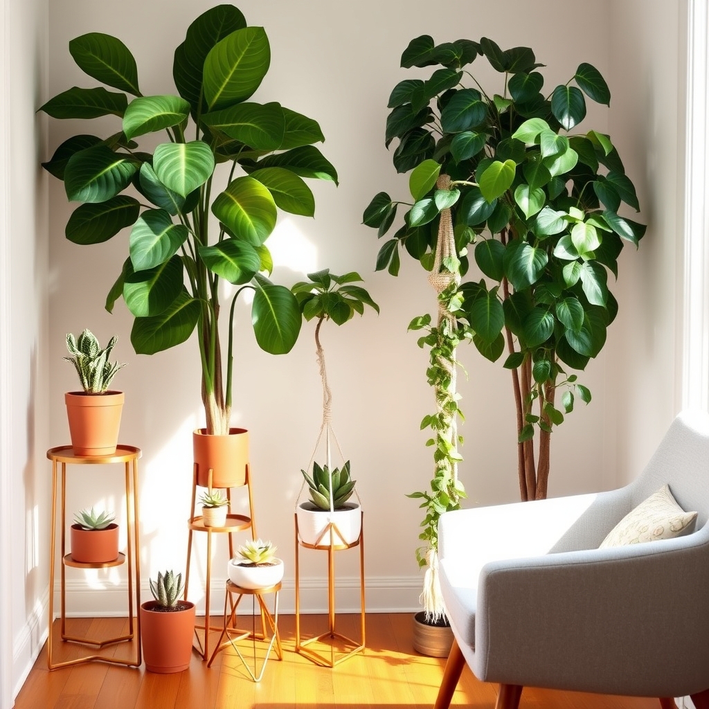 varying height plant arrangements