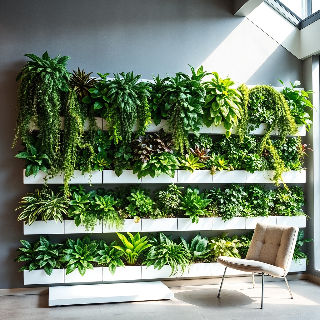 vertical garden planter installation