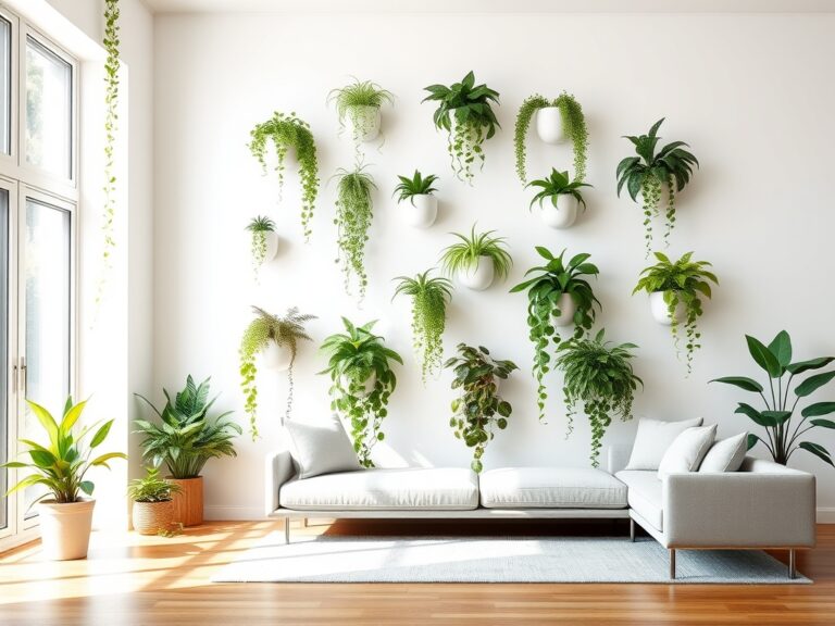 vertical indoor plant decor