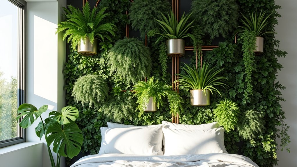 vertical plant display installation