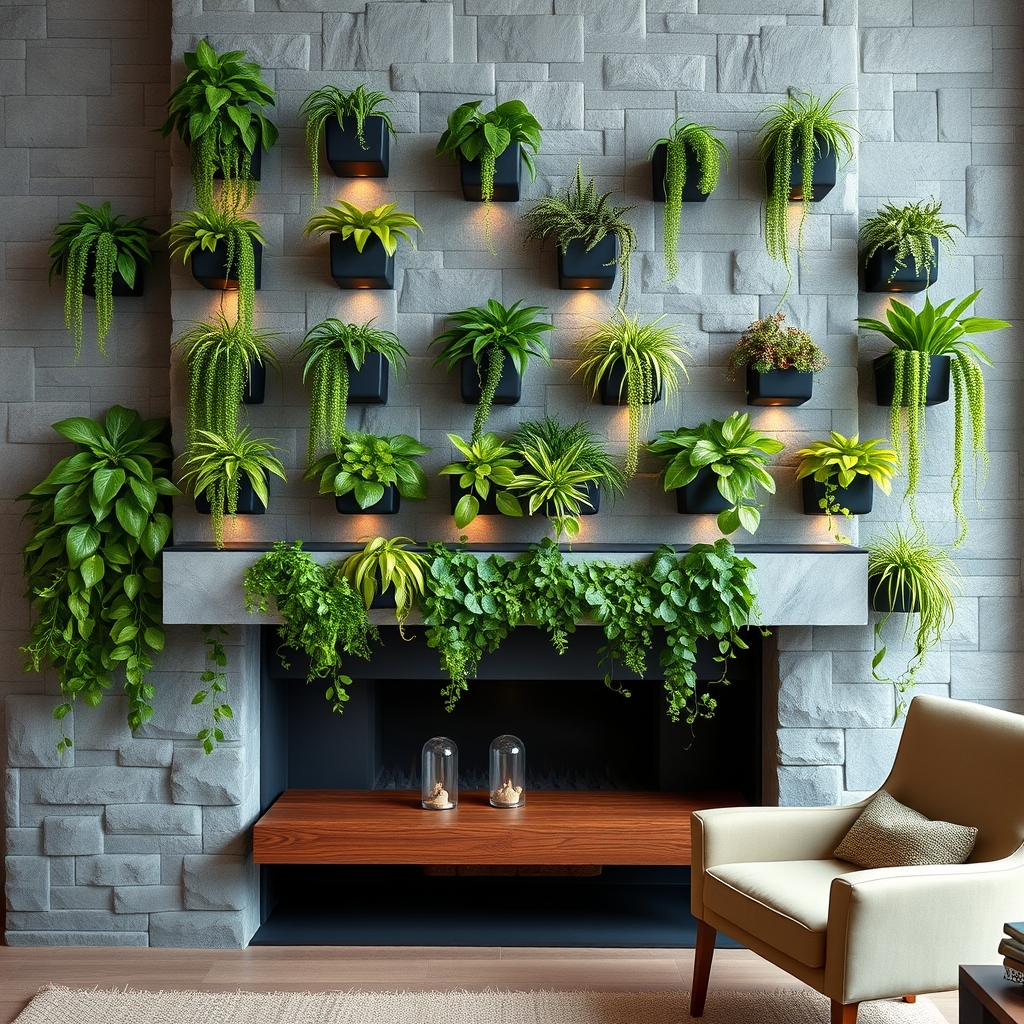 vertical plant wall display