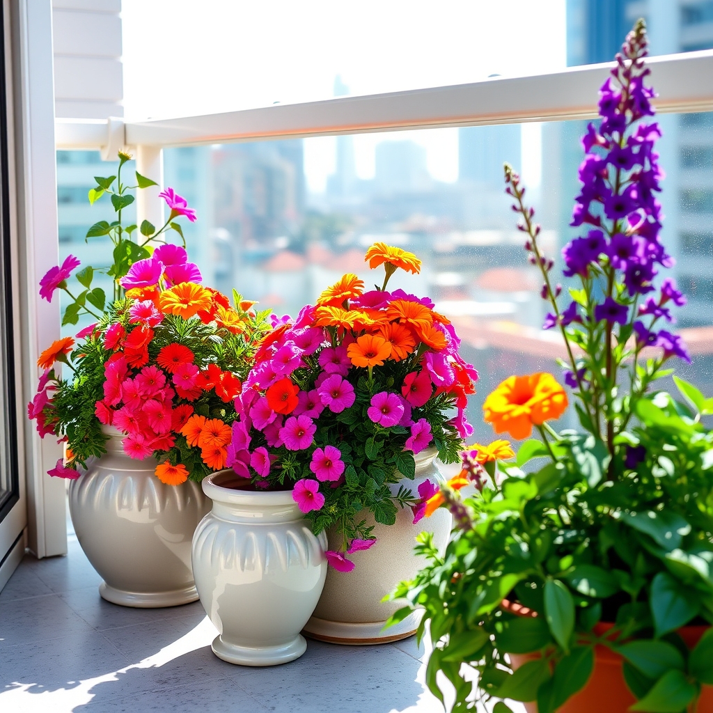 vibrant potted blooming plants