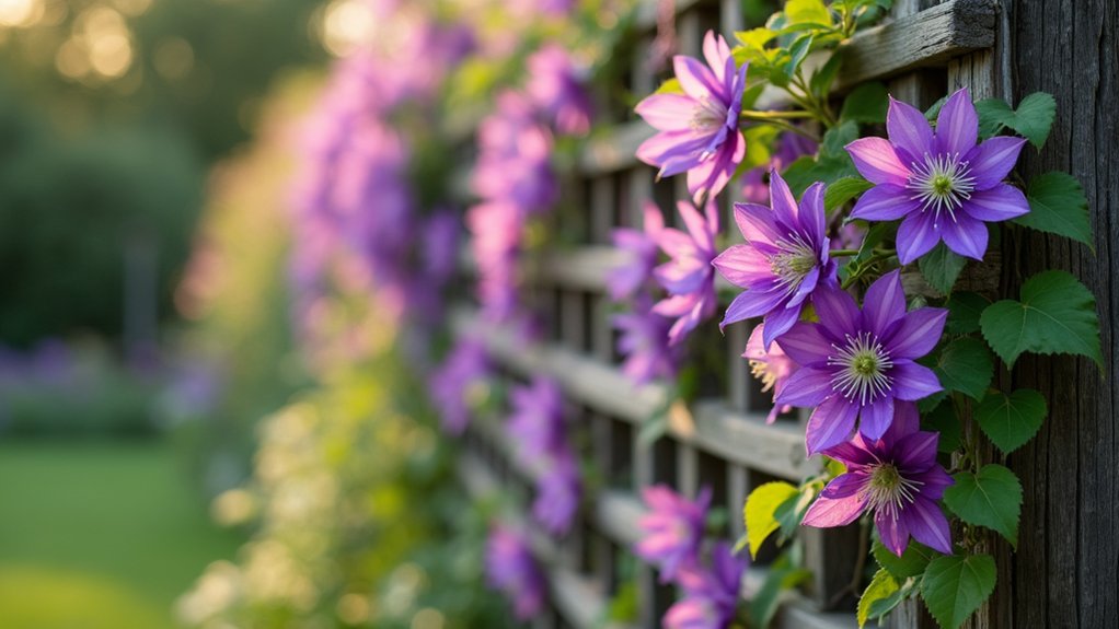vines climbing on trellises