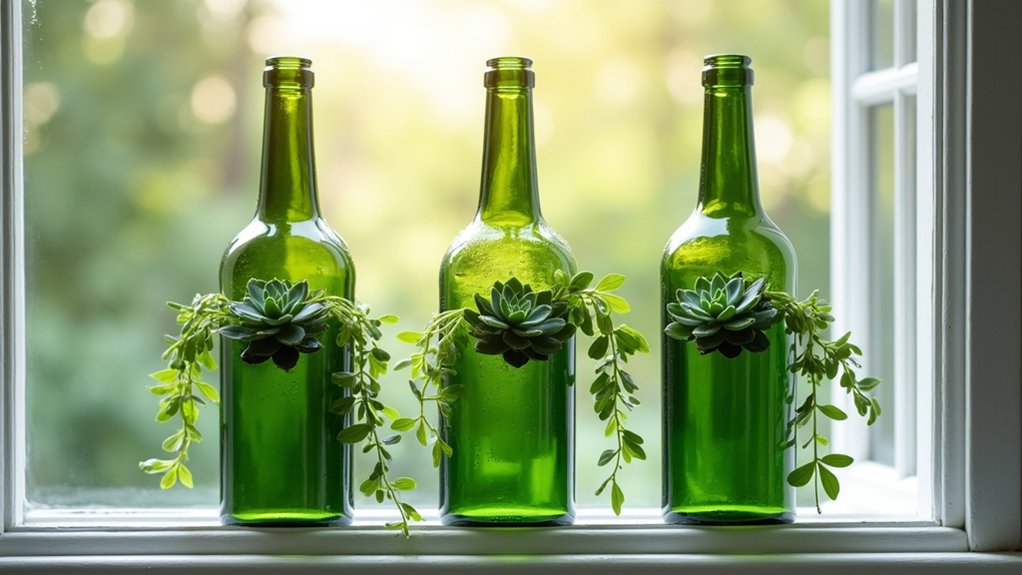 window bottle planter decor