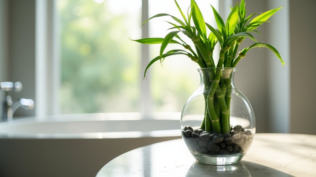 zen inspired bamboo bath decor