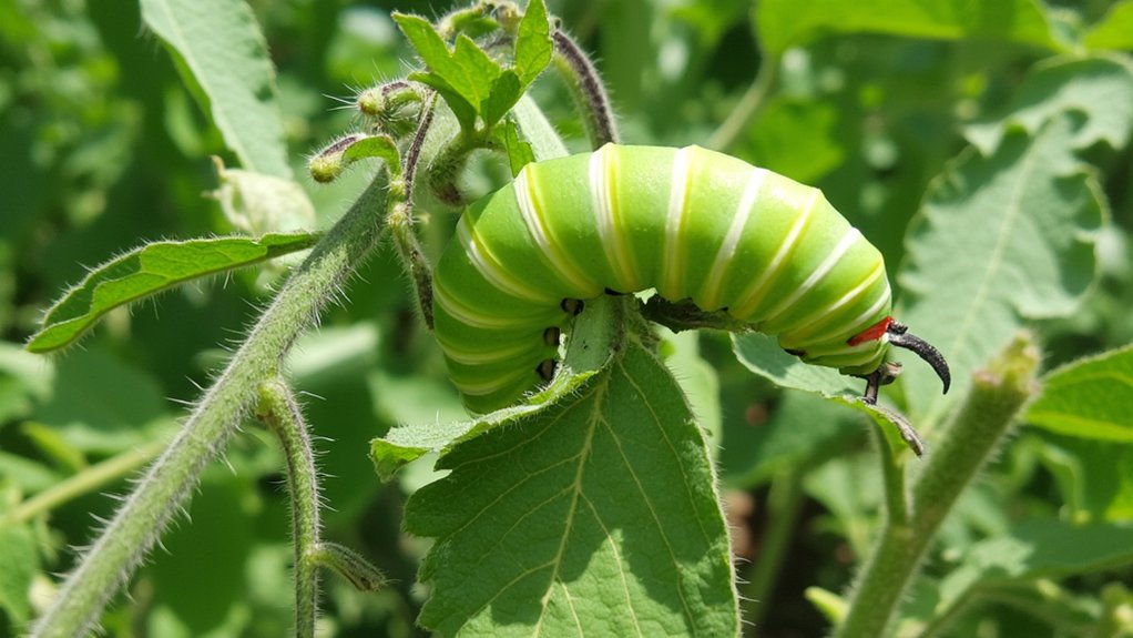 camouflaged destructive caterpillars feeding