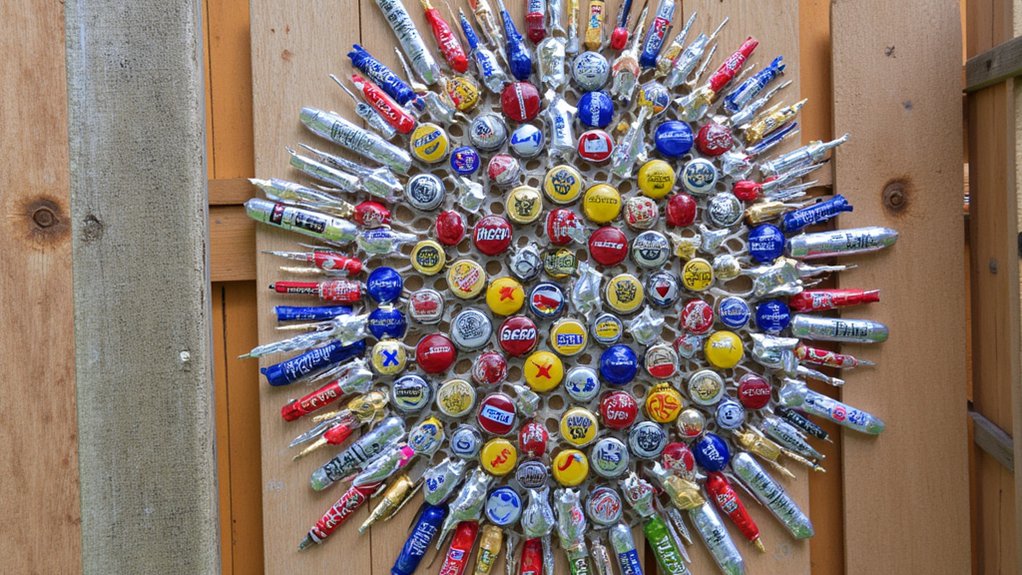 colorful bottle cap decor