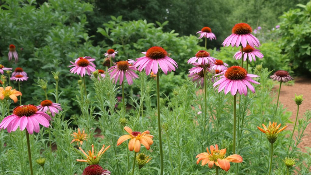 colorful summer perennial garden