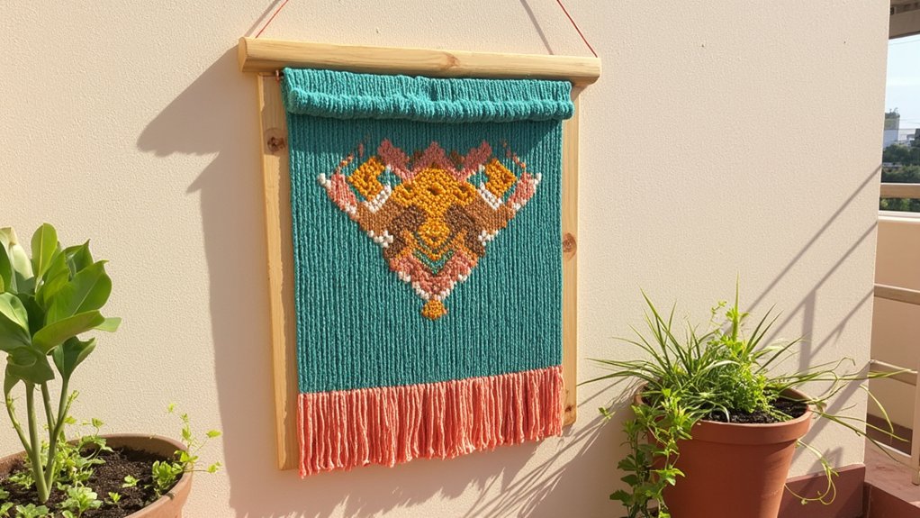 colorful woven wall decor