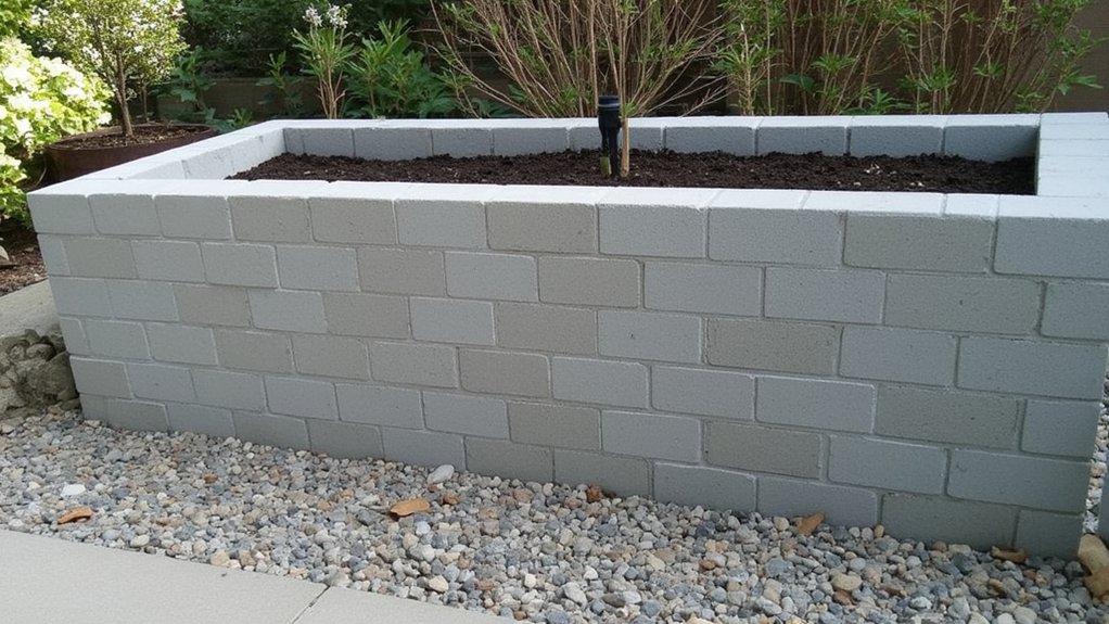 compact cinder block garden bed