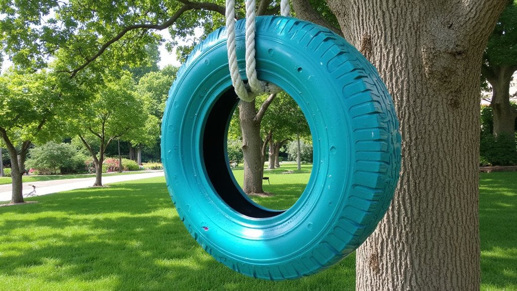 creative garden tire swing