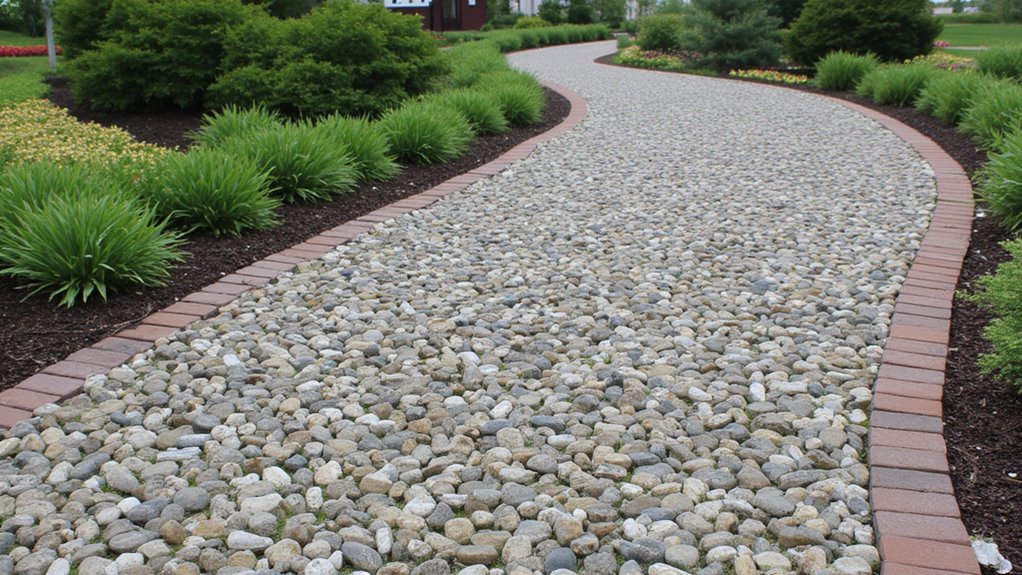 creative pebble walkway design