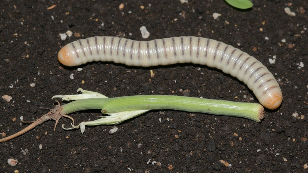 cutworms attacking young seedlings