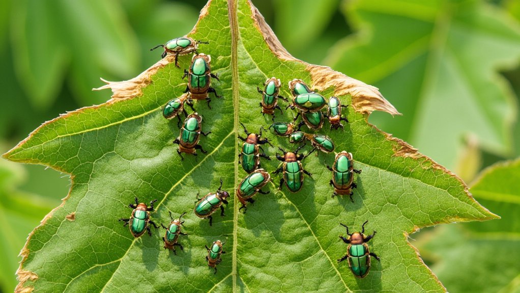 destructive metallic green pests