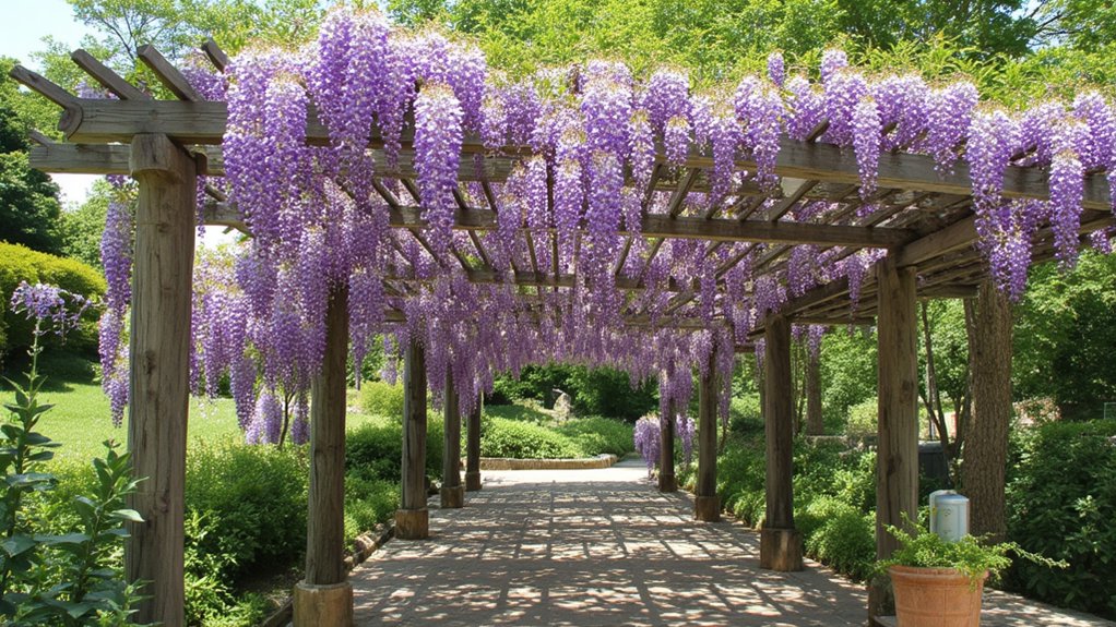elegant shade with climbing vines