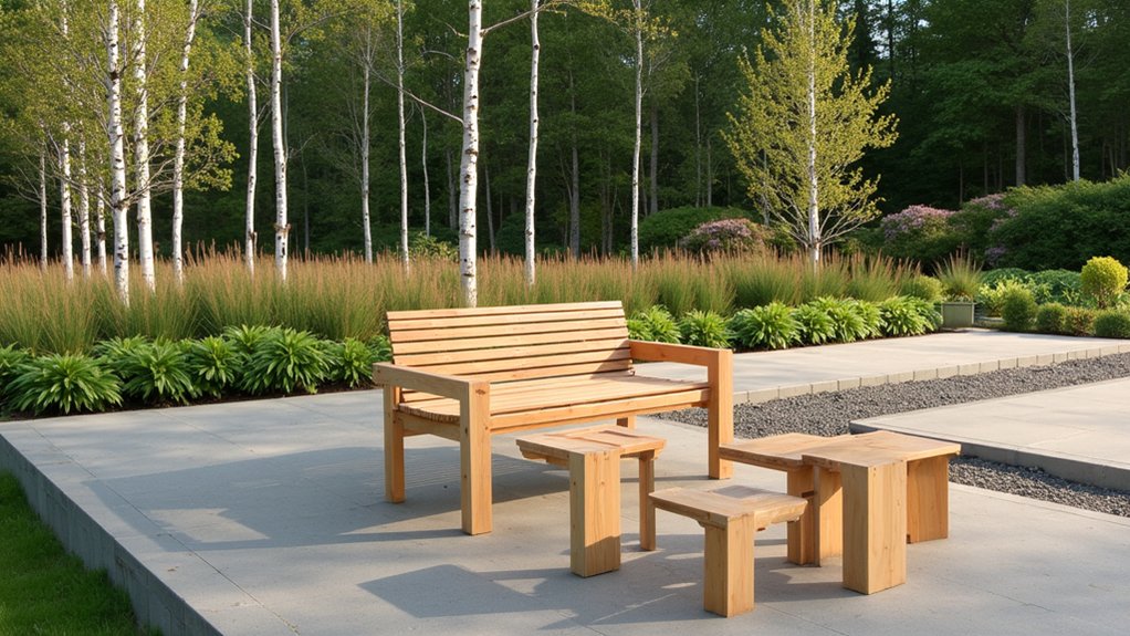 functional wooden garden seating