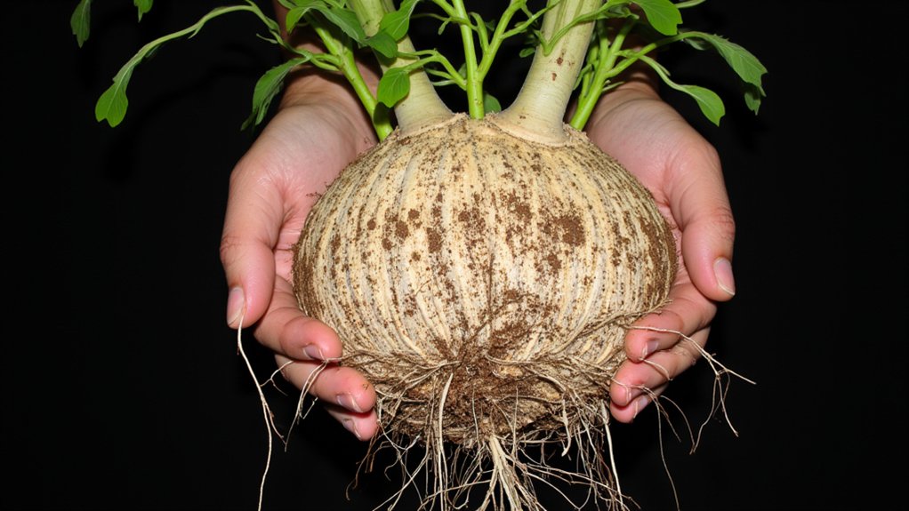 inspect plant root health