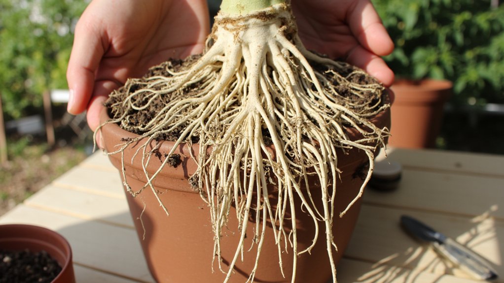 inspect roots to prevent rot