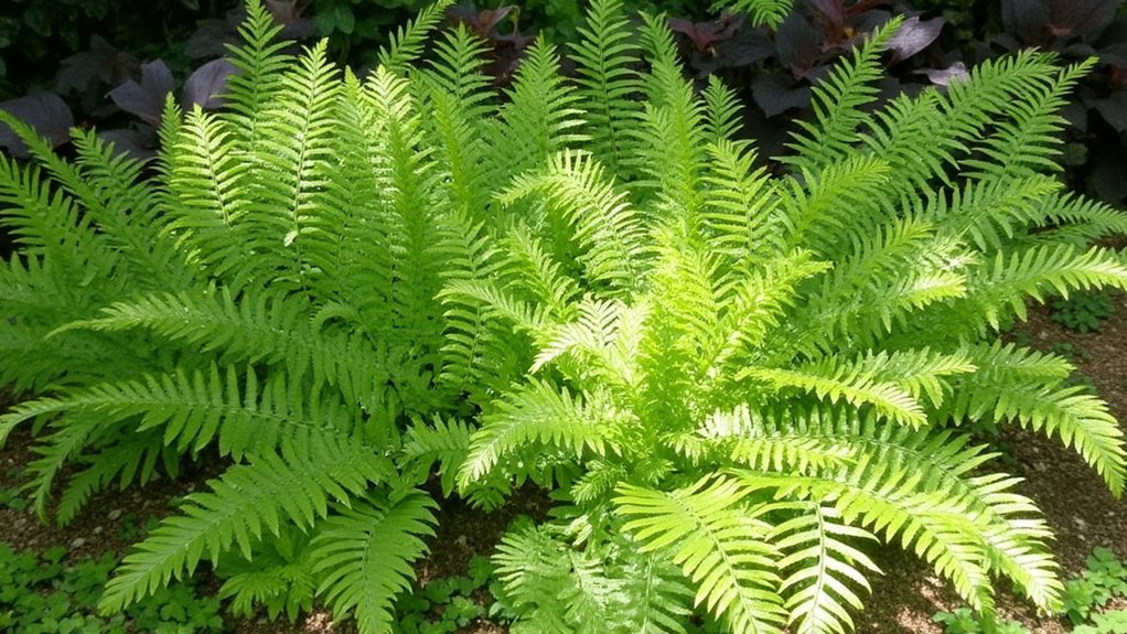 lush fern garden contrasts