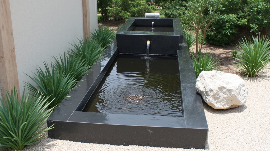 minimalist garden water feature