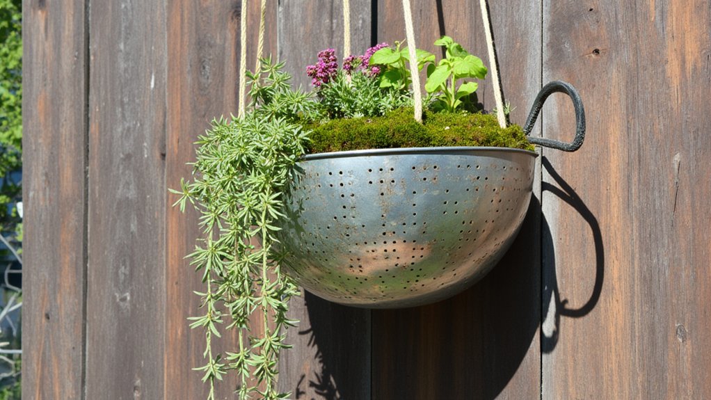 quirky colander herb planter