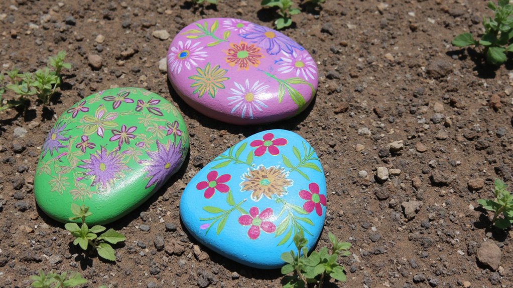 quirky stone garden markers