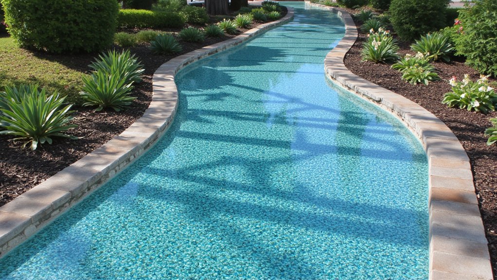 recycled glass garden path
