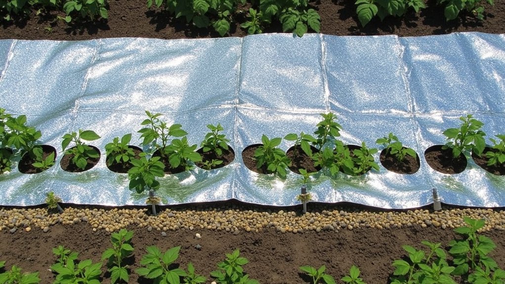 reflective mulch deters aphids