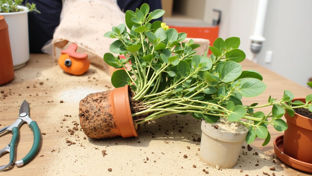 repotting stressed houseplants effectively