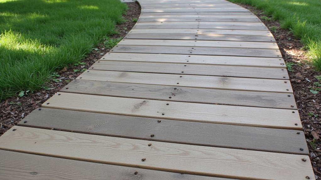 rustic pallet garden path
