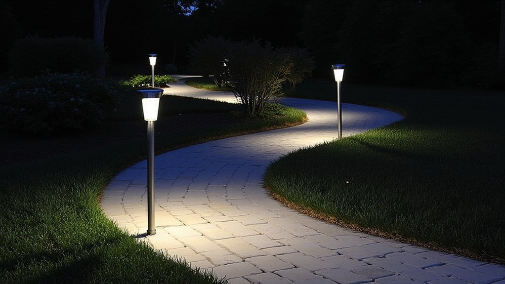 solar lights brighten pathways