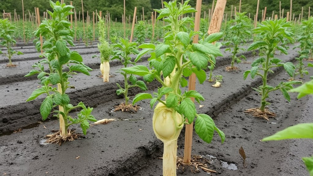 stunted growth due to drainage