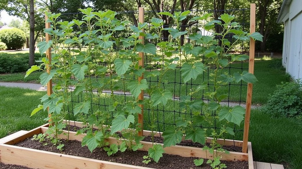 trellis raised bed gardening
