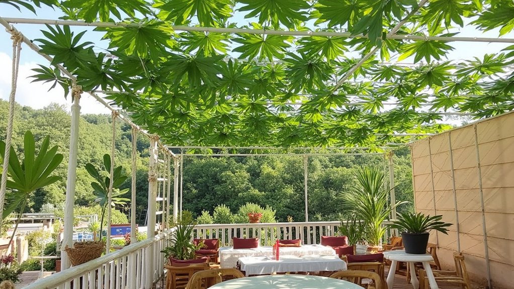tropical palm leaf canopy
