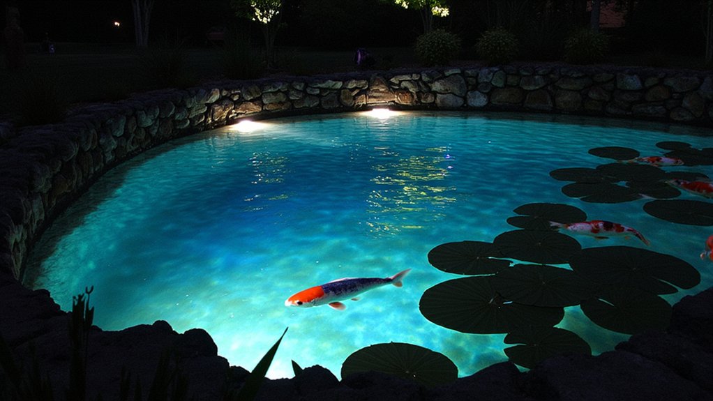 underwater pond lighting setup