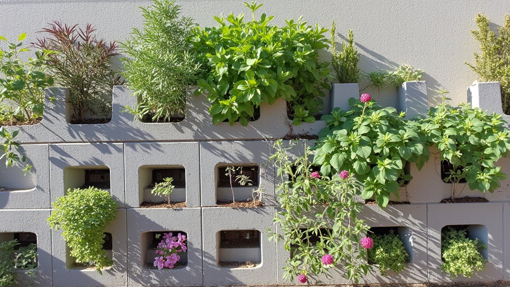 vertical cinder block garden