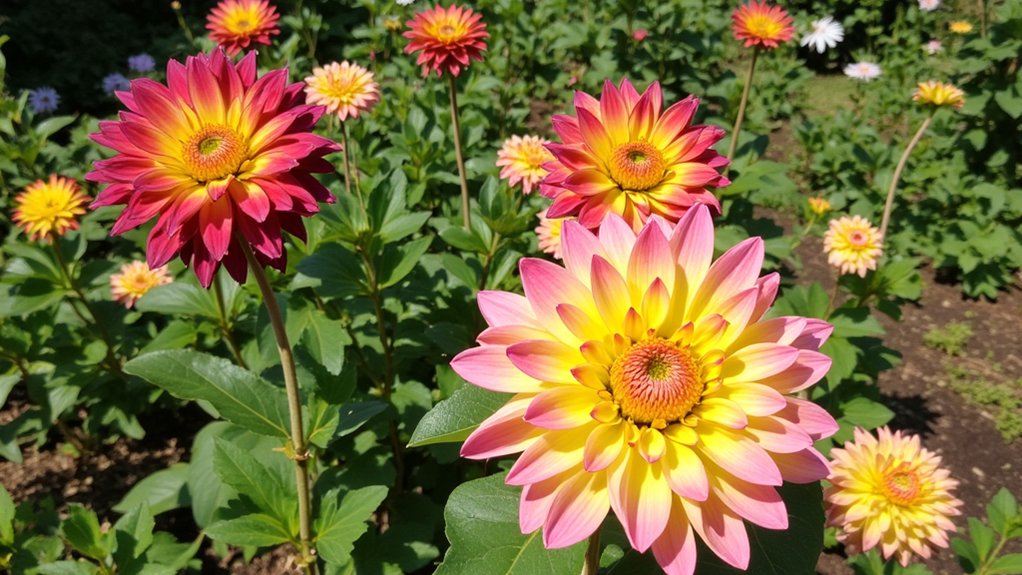vibrant dahlia garden displays