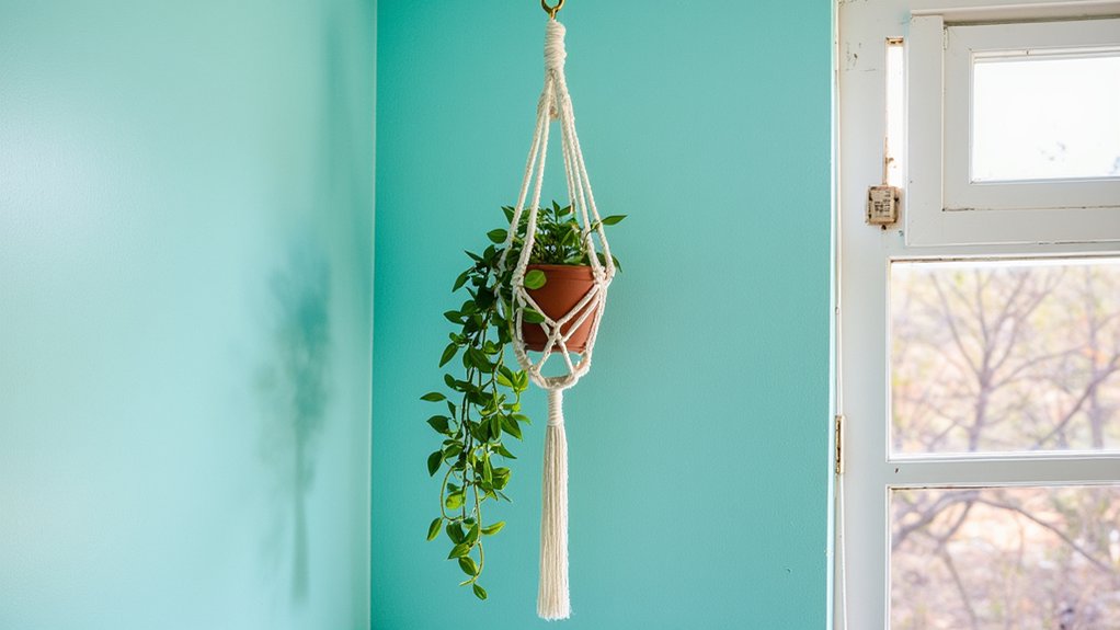 vibrant macrame plant hangers