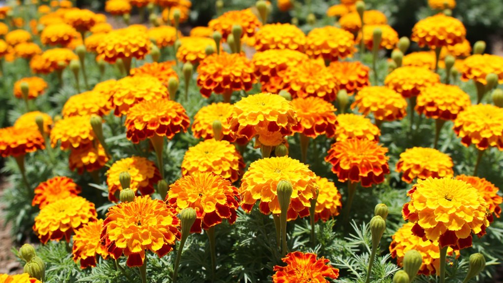 vibrant orange summer marigolds