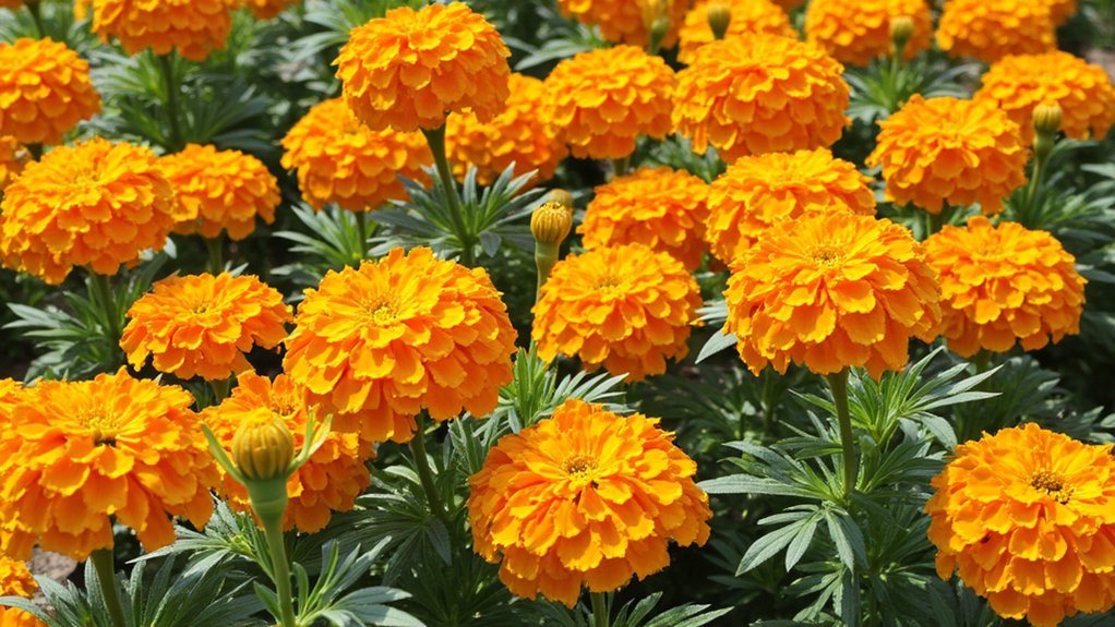 vibrant summer garden marigolds