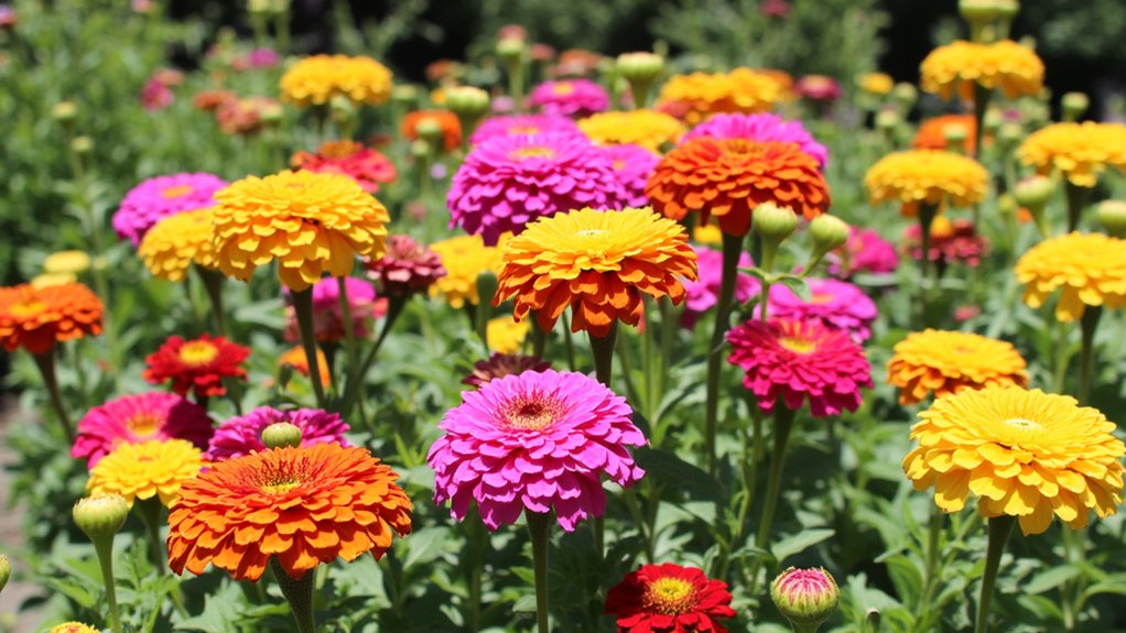 vibrant zinnias thrive beautifully