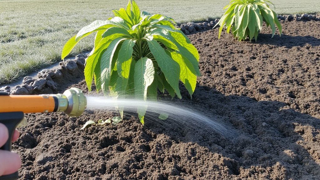 water deeply before frost