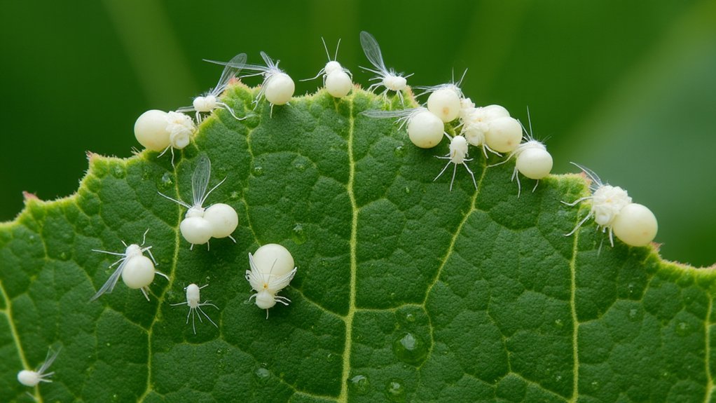 whiteflies infesting ornamental flowers