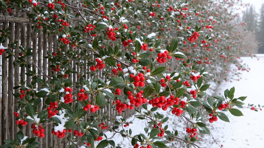 winter holly garden arrangement