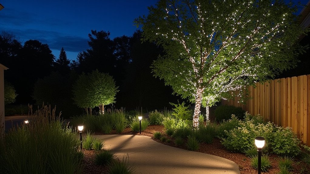 year round garden lighting setup