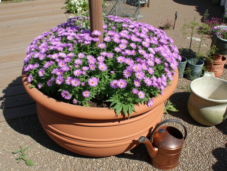 asters in container gardening